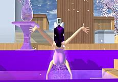 point of view cartoon fox girl dances on your lap in sakura school simulator