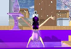 point of view cartoon fox girl dances on your lap in sakura school simulator