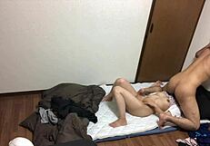 yo, japanese couple's kinky bedroom sex while kids away! 😜
