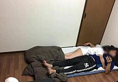 yo, japanese couple's kinky bedroom sex while kids away! 😜