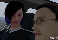 Bbc dilf pounds lady boy’s tight booty hard. Then he deep throats her in the car.