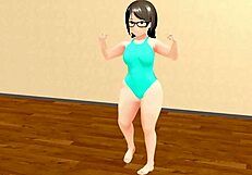 Kyo's curvy animation girl dances plump in hentai style