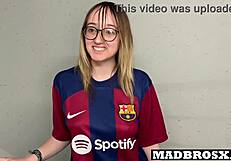 Barcelona Supporter Endures Rough Double Penetration Anal Fucking By PSG Fans In Stadium Corridors
