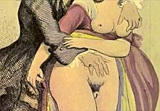 Vintage Erotic Illustration with Retro Cartoon Style and Antique Charm
