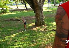 my horny neighbor naty delgado blows me outdoors, then i fuck her big tits?