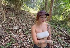 teen car washer gags on huge cock before forest pounding