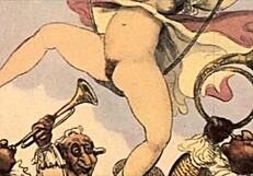 Vintage Erotic Illustration with Retro Cartoon Style and Antique Charm