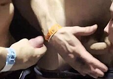 Orgy in nightclub bathroom with dio