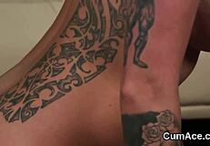 naughty babe receives facial and swallows the load in pov blowbang