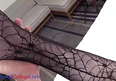 Wow, 18yo Ali gets cum all over her face! Can this sweetheart handle more blowjob action?