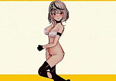 hololive poke dance in 3d cartoon anime style