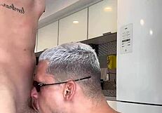 homemade anal fun with a big cock in the kitchen