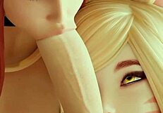 Ahri from league of legends engages in deepthroat and riding in this animation compilation.