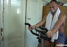 eveline dellai has bound man wanked by submissive in outdoor fetish