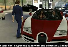 Girl Next Door Bride Cheats in Car with Big Tits and Ass