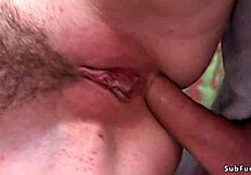 Horny Miners Group Fucking Blonde Babe In Anal Orgy