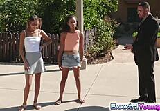 Petite Aria and Raquel Engage in Intense Fucking with Neighbor