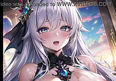 Big tits anime girls open legs for wet pussy masturbation ASMR uncensored