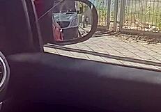 Latina MILF Fucking In Car On Public Road