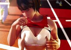 3D Hentai Athlete In Tight Clothes Fucks Coach In All Poses, Cum Inside And On Body