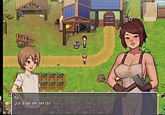 Spying On Blacksmith's Big Tits In Bathroom Hentai Game Part 4