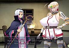 Heroine Ingrid plays with huge tits in episode 2