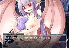 alma elma in anime game with monster and big tits