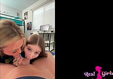 Two College Sluts Share Monster Cock in Real Dorm Room