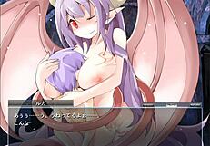 alma elma in anime game with monster and big tits