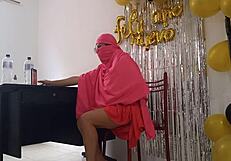 Indian Babe's Birthday Bash: Dry, Dark Pussy Craving Wet Fun