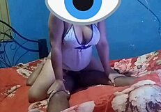 Horny mature Latina MILF with big tits enjoys big cock in homemade session