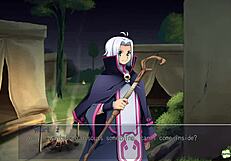 Heroine Ingrid plays with huge tits in episode 2