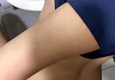 Latina babe deepthroat quick sex in club bathroom