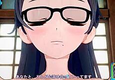 Plain girl with glasses rides face-to-face in sunshine