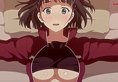 Suguha's having fun with her big boobs in ecchi style