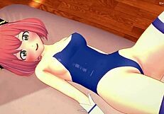 anya returns wet from the pool, burning for a huge cock