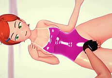 GWEN GETS HOT AND PUTS ON SWIMSUIT TO FUCK IN ADULT HENTAI VERSION