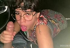 Uber Novinha Pays Ride with Blowjob After Party. Curvy Babe Sucks Monster Cock in POV!