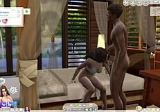 The Sims 4 Crossdressing Character Fucks Neighbor in Bed