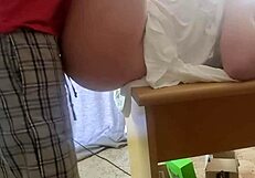 close up fuck on office table with big ass shaking hard