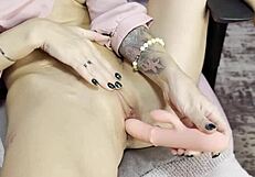 Trying New Santa's Gift on Pussy for Hot Orgasm