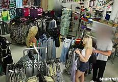 Shoplifters Unlocked by Officer in Office Threesome