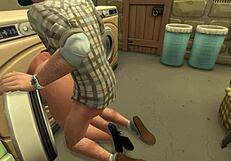 Milf Drilled by Daughter's Boyfriend in Laundry