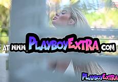 Hey, skinny blonde teen Elaina Vice strips outdoors with pierced nipples