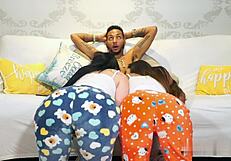 Pajama Party With Two Big Ass Bitches Getting Doggystyle Fuck