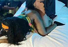 Cheerleader in Intense Practice Session