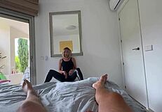 Milf Teases in Leather Before Intense Fucking