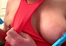 Clothespins on Nipples and Spitting Over My Big Pierced Boobs!