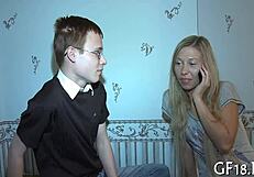 Naughty Chick Lifts Long Legs for Wild Mature Action