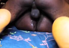 Big black girl gets her ass spanked and fucked